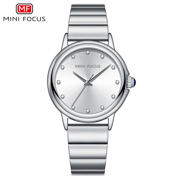 Mini Focus Silver Stainless Steel Silver Dial Quartz Watch for Ladies - MF0493L-01
