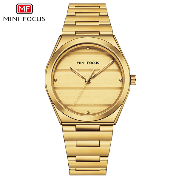 Mini Focus Gold Stainless Steel Gold Dial Quartz Watch for Ladies - MF0611L-05
