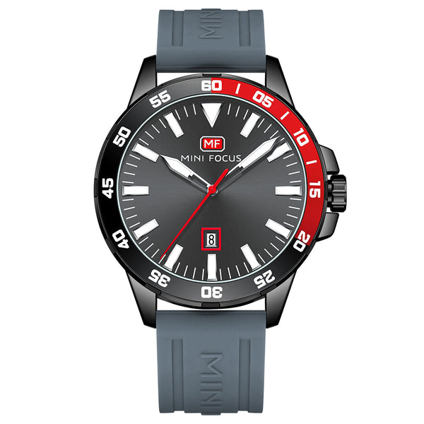 Mini Focus Black Silicone Strap Black Dial Quartz Watch for Gents - MF0020G-03