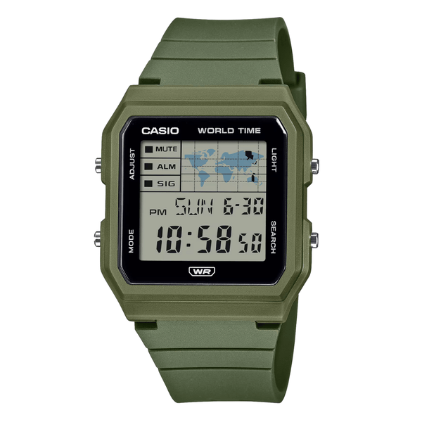 Casio Green Rubber Black Dial Quartz Watch for Ladies - LF-30W-3ADF