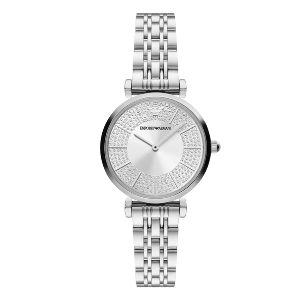Emporio Armani Silver Stainless Steel Silver Dial Quartz Watch for Ladies - AR11445