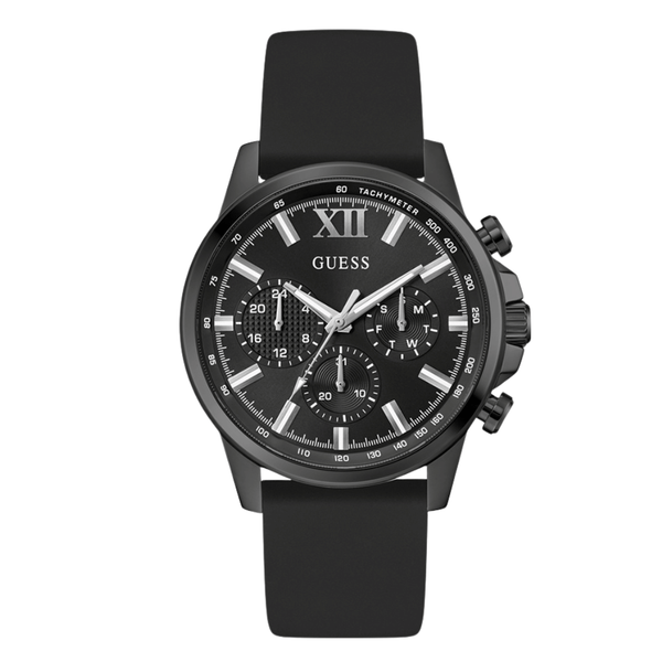 Guess Black Silicon Strap Black Dial Quartz Watch for Gents - GW0913G3