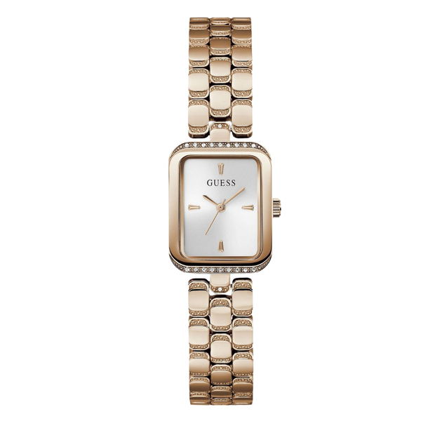 Guess Rose Gold Stainless Steel Silver Dial Quartz Watch for Ladies - GW0865L3