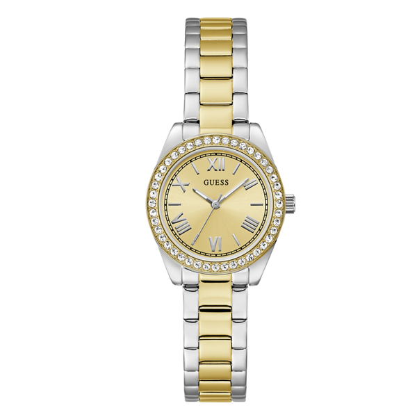 Guess Two-tone Stainless Steel Yellow Gold Dial Quartz Watch for Ladies - GW0841L2