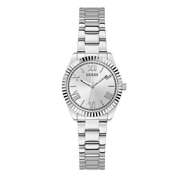 Guess Silver Stainless Steel Silver Dial Quartz Watch for Ladies - GW0687L1