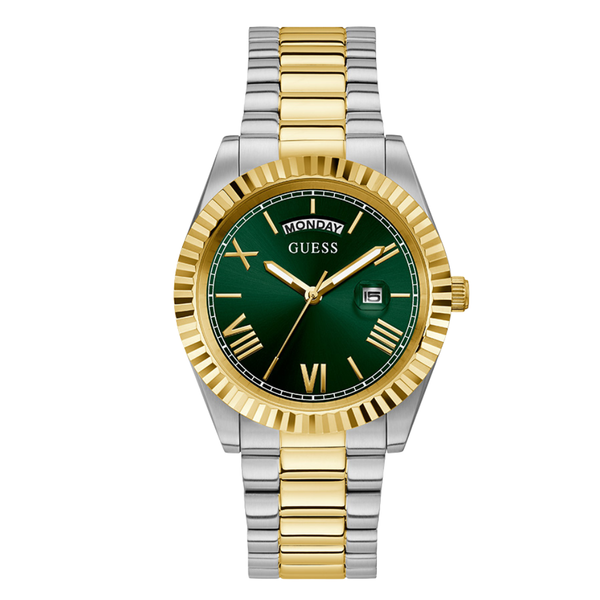 Guess Two-tone Stainless Steel Green Dial Quartz Watch for Gents - GW0265G8