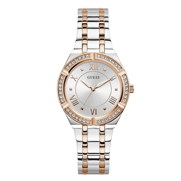 Guess Two-tone Stainless Steel Silver Dial Quartz Watch for Ladies - GW0033L9