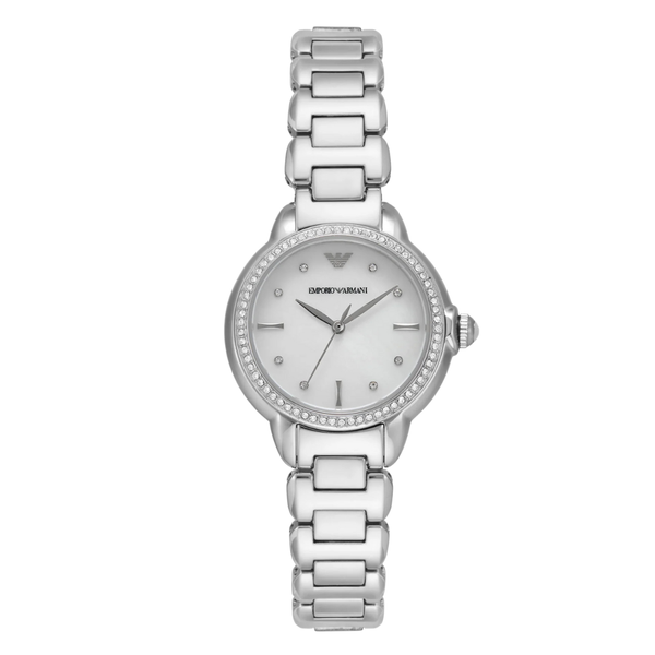 Emporio Armani Blue Stainless Steel Mother‑of‑pearl Dial Quartz Watch for Ladies - AR 11596