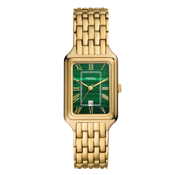 Fossil Gold Stainless Steel Green Dial Raquel Quartz Watch for Ladies - ES-5341