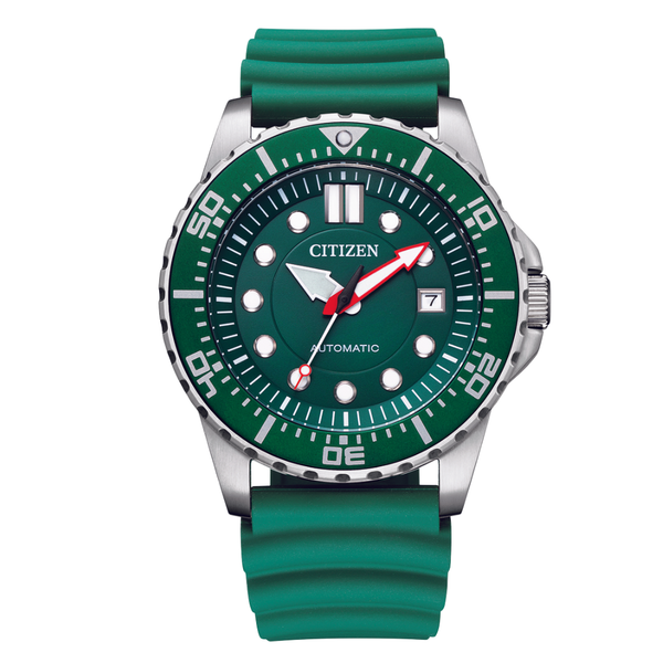 Citizen Green Silicone Strap Green Dial Automatic Watch for Gents - NJ0129-10X