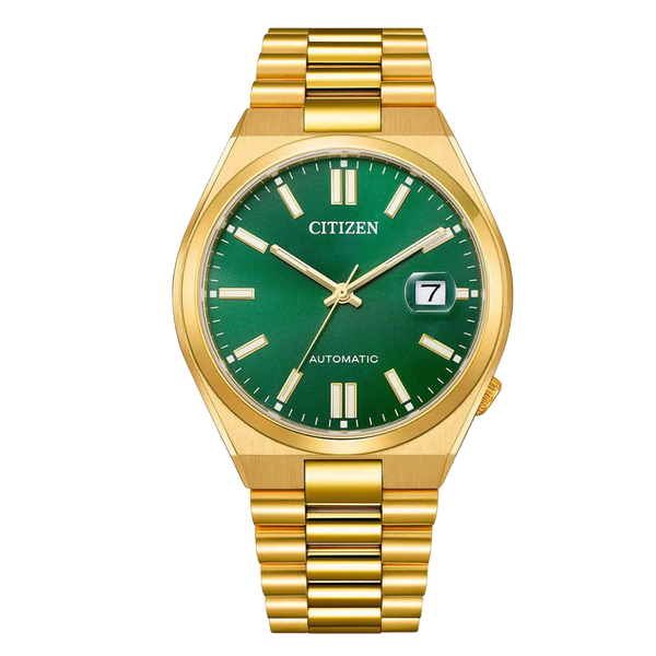 Citizen Gold Stainless Steel Green Dial Automatic Watch for Gents - NJ0152-51X