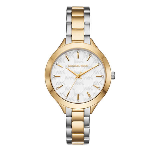 Michael Kors Two-tone Stainless Steel White Dial Quartz Watch for Ladies - MKO1058