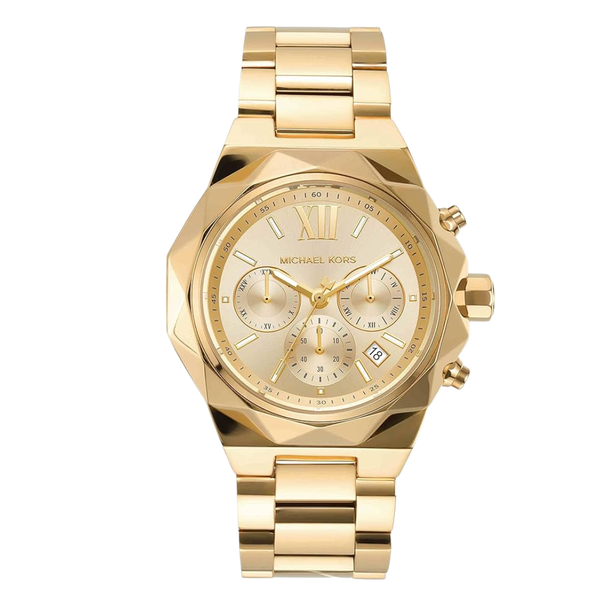 Michael Kors Raquel Gold Stainless Steel Gold Dial Chronograph Quartz Watch for Ladies - MK4690