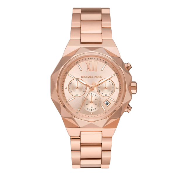 Michael Kors Raquel Rose Gold Stainless Steel Rose Gold Dial Chronograph Quartz Watch for Ladies - MK4688