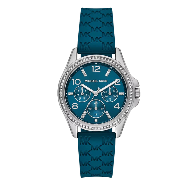 Michael Kors Green Silicone Strap Green Dial Quartz Watch for Ladies - MKO1004