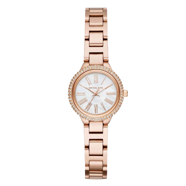 Michael Kors Rose Gold Stainless Steel White Dial Quartz Watch for Ladies - MK3858