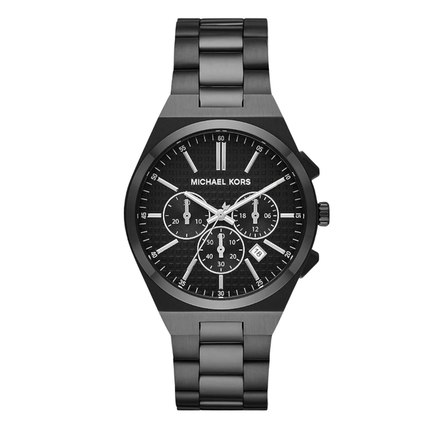 Michael Kors Black Stainless Steel Black Dial Chronograph Quartz Watch for Gents - MK9146
