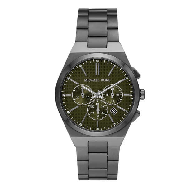 Michael Kors Grey Stainless Steel Green Dial Chronograph Quartz Watch for Gents - MK9118