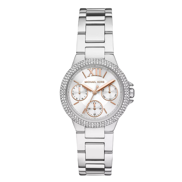 Michael Kors Silver Stainless Steel Silver Dial Quartz Watch for Ladies - MK7198