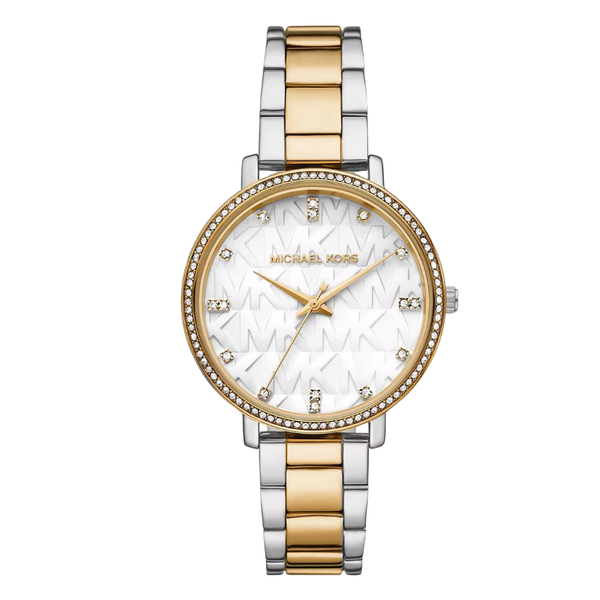 Michael Kors Two-tone Stainless Steel White Dial Quartz Watch for Ladies - MK4595