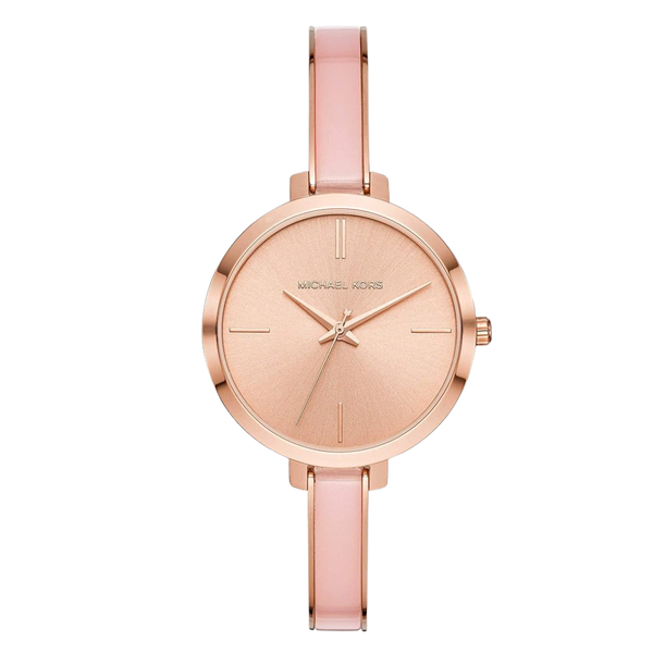 Michael Kors Jaryn Pink Stainless Steel Rose Gold Dial Quartz Watch for Ladies - MK4343