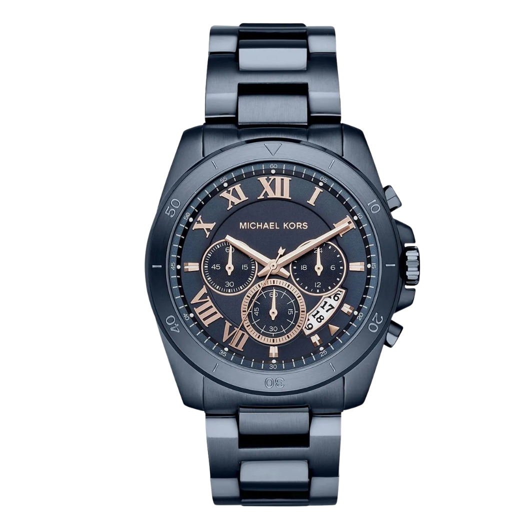 Michael Kors Blue Stainless Steel Blue Dial Chronograph Quartz Watch f ...