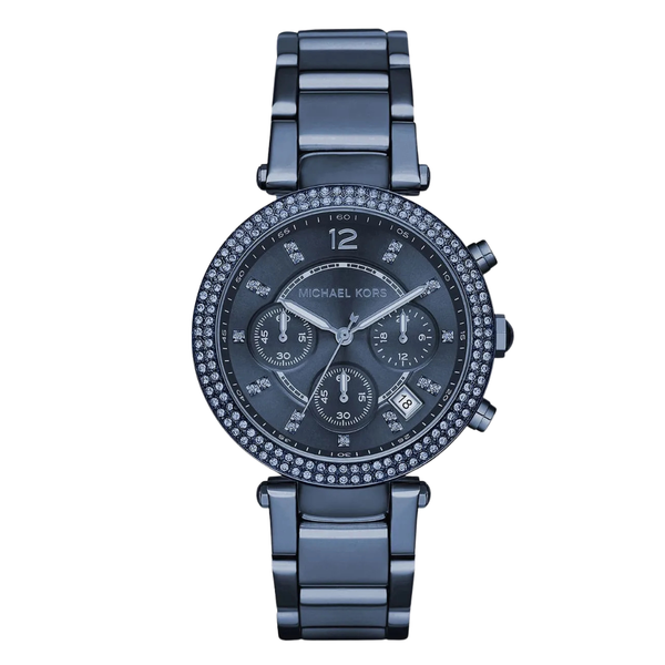 Michael Kors Blue Stainless Steel Blue Dial Quartz Watch for Ladies - MK6418