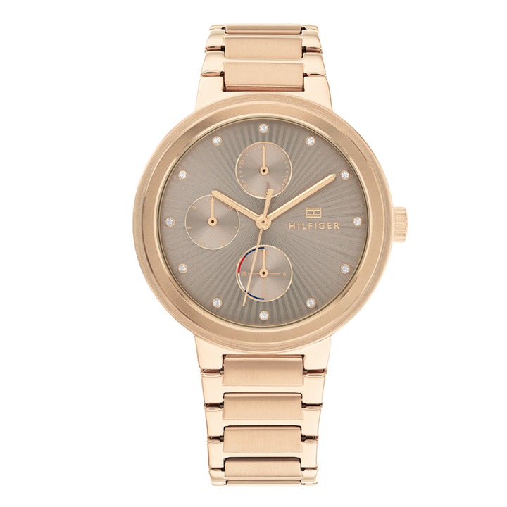 Buy Tommy Hilfiger Rose Gold Stainless Steel Grey Dial Quartz Watch for ...