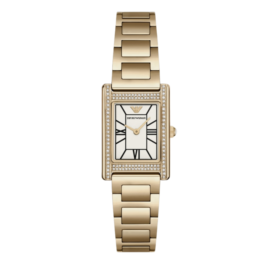 Buy Emporio Armani Ganni Gold Stainless Steel White Dial Quartz Watch ...