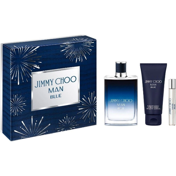 Jimmy Choo Man Blue Eau De Toilette - Gift Set 100ml + 7.5ml + Shower Gel 100ml