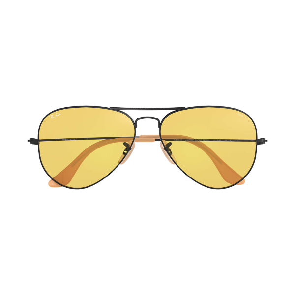Ray-Ban Black Gold Yellow Aviator Sunglasses - RB3025 002/4A