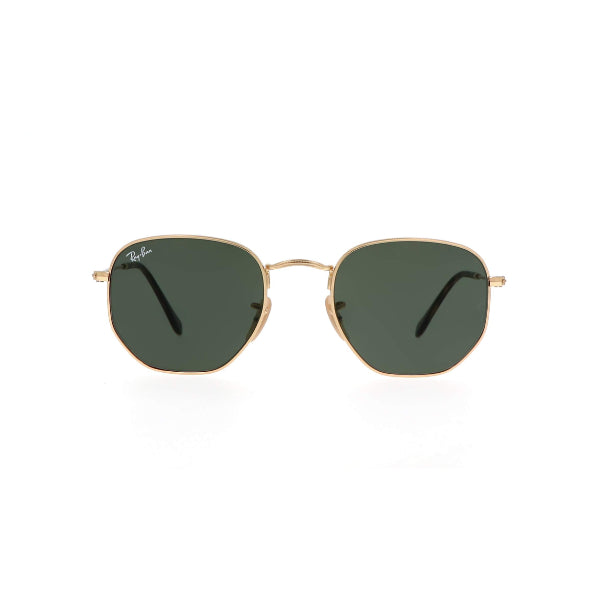 Ray-Ban Gold Green Hexagonal Sunglasses - RB3548N 001
