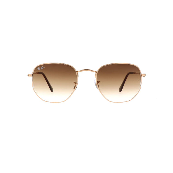 Ray-Ban Gold Brown Gradient Hexagonal Sunglasses - RB3548 001/51
