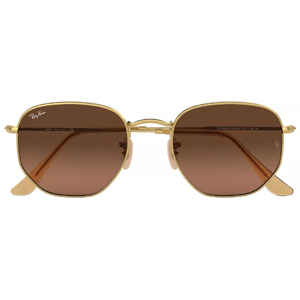 Ray-Ban Gold Brown Gradient Hexagonal Sunglasses  -RB 3548-N 9124/43 54 21 145 3N