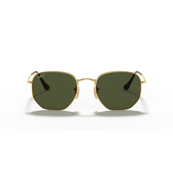 Ray-Ban Polarized Gold Green Classic G-15 Hexagonal Sunglasses - RB3548N 001/58