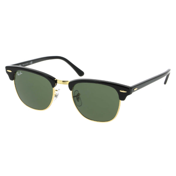 Ray-Ban Black Gold Green Classic Clubmaster Sunglasses - RB3016 W0365