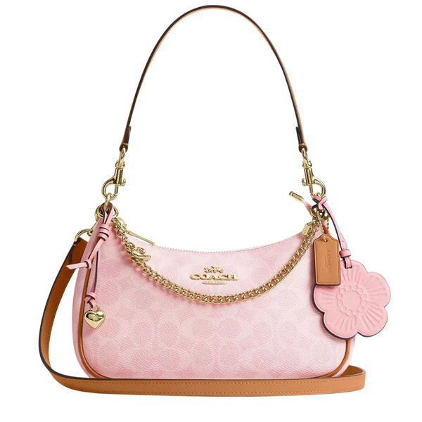 Coach Teri Shoulder Bag Leather Pink - CEA20