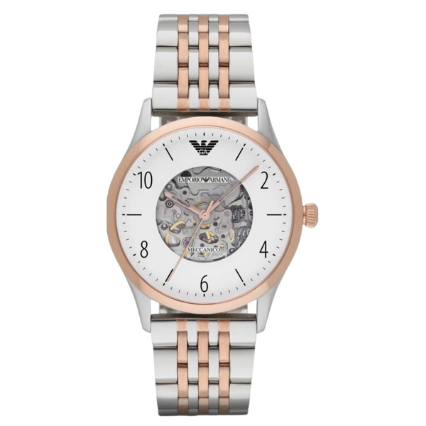 EMPORIO ARMANI Dress Two-Tone Stainless Steel White Dial Automatic Watch for Gents - AR1921