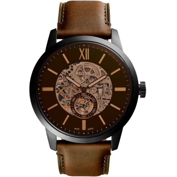 Fossil Townsman Brown Leather Strap Brown Dial Automatic Watch for Gents - ME3155