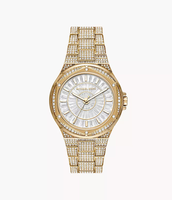 Michael Kors Lennox Gold Stainless Steel White Dial Quartz Watch for Ladies - MK6991