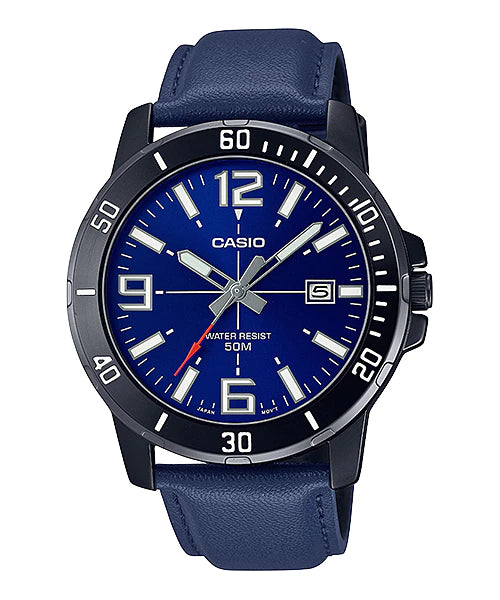 Casio Blue Leather Strap Blue Dial Quartz Watch for Gents - MTP-VD01BL-2BVUDF(AG)