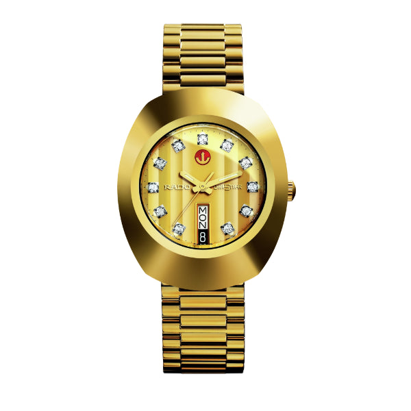 Rado Diastar Gold Stainless Steel Gold Dial Automatic Watch for Gents - R12413493