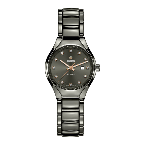 Rado True Black Ceramic Strap Black Dial Automatic Watch for Ladies - R27243732