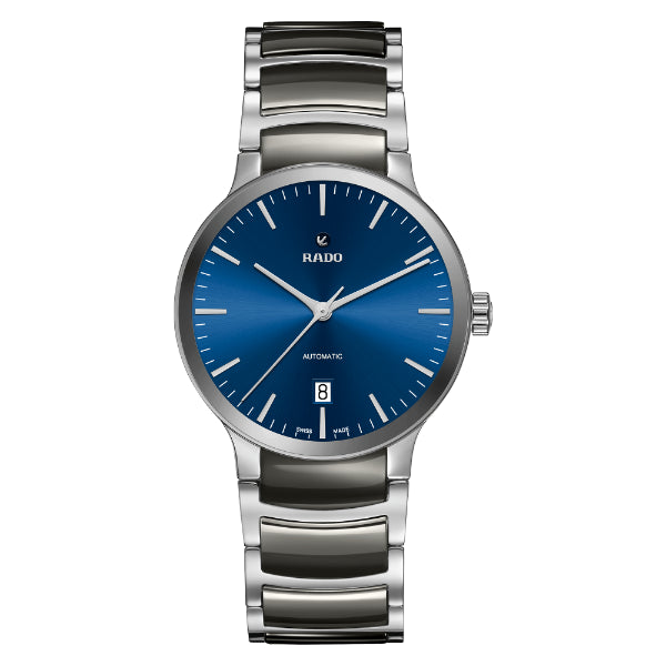 Rado Centrix Silver Stainless Steel Blue Dial Automatic Watch for Gents - R30010202
