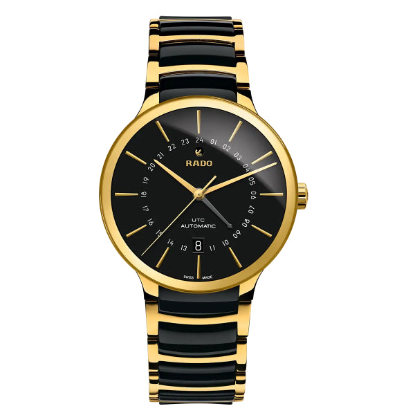 Rado Centrix Two-tone Ceramic Black Dial Automatic Watch for Gents - R30163162