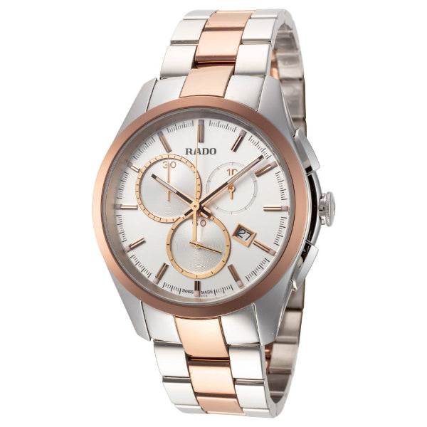 Rado Hyperchrome Two-tone Stainless Steel Silver Dial Chronograph Quartz Watch for Gents - R32039102