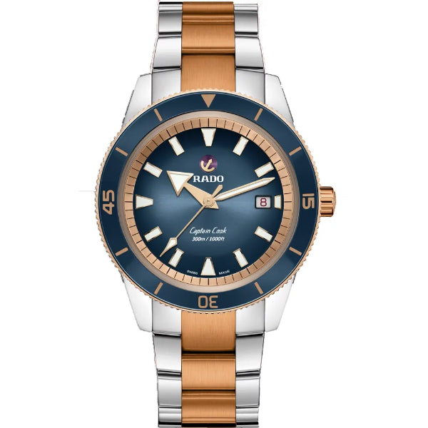 Rado Captain Cook Two-tone Stainless Steel Blue Dial Automatic Watch for Gents - R32137203
