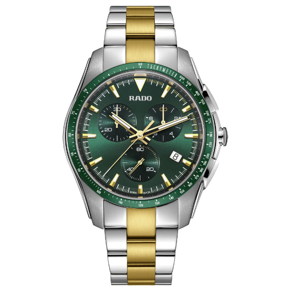 Rado Hyperchrome Two-tone Stainless Steel Green Dial Quartz Watch for Gents - R32259323