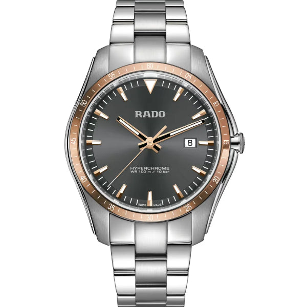 Rado Hyperchrome Silver Stainless Steel Grey Dial Quartz Watch for Gents - R32502163