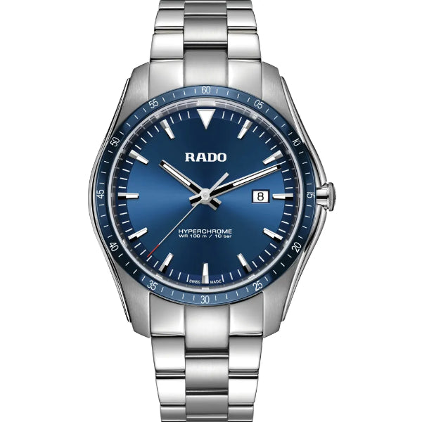 Rado Hyperchrome Silver Stainless Steel Blue Dial Quartz Watch for Gents - R32502203